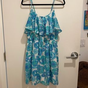Lilly Pulitzer for Target White Blue Sea Themed
Mini Dress Women's Size Large